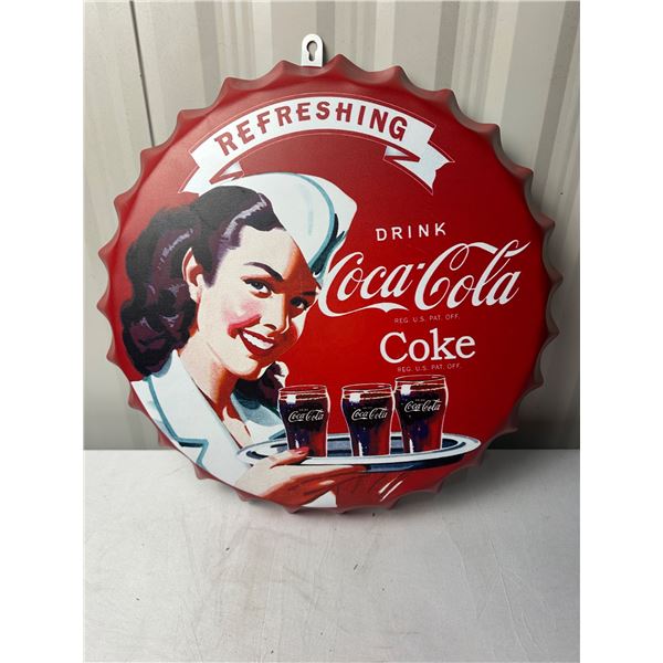 Vintage style Tin Coca-Cola advertising sign