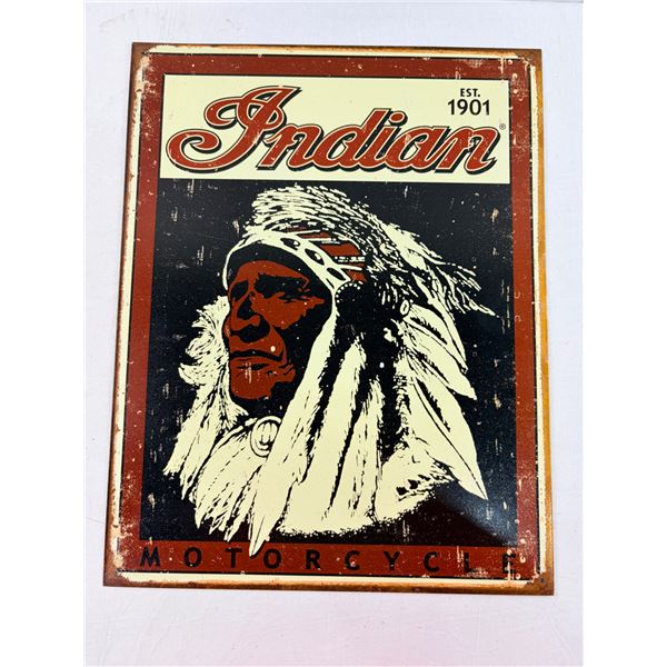 TIN INDIAN MOTORCYCLE SIGN