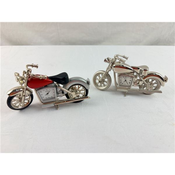 2 MOTORCYCLE DESK CLOCKS