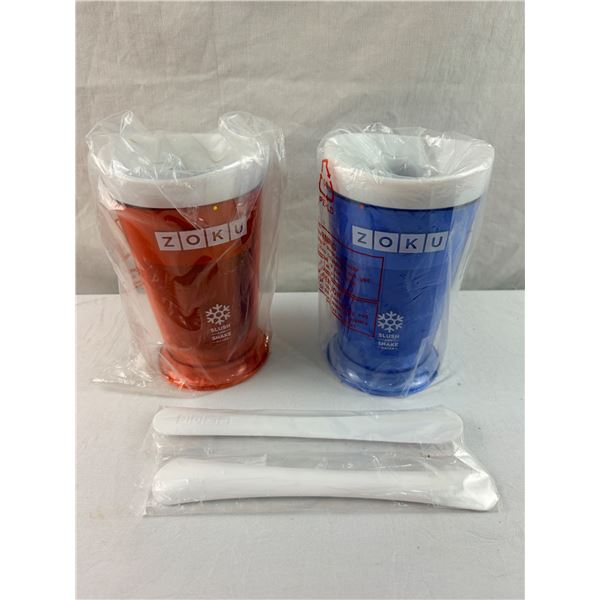 2 NEW ZOKU FREEZIE SLUSH & SHAKE MAKER CUPS