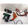 Image 1 : Paint   gun, Jumper cables and corded impact  drill & small staplerl