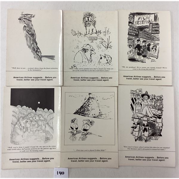 Set of 6 American Airlines Postcards