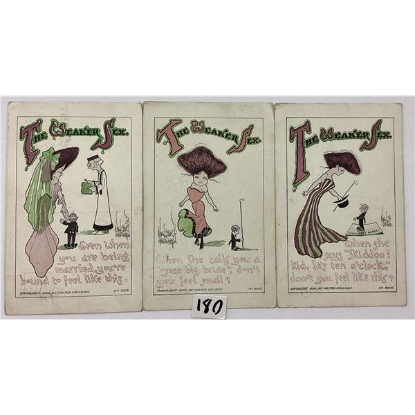"The Weaker Sex" Walter Wellman Suffrage Comic Postcards 3