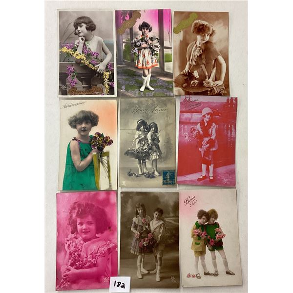 Tinted Real Photo Children Postcards Approx. 75