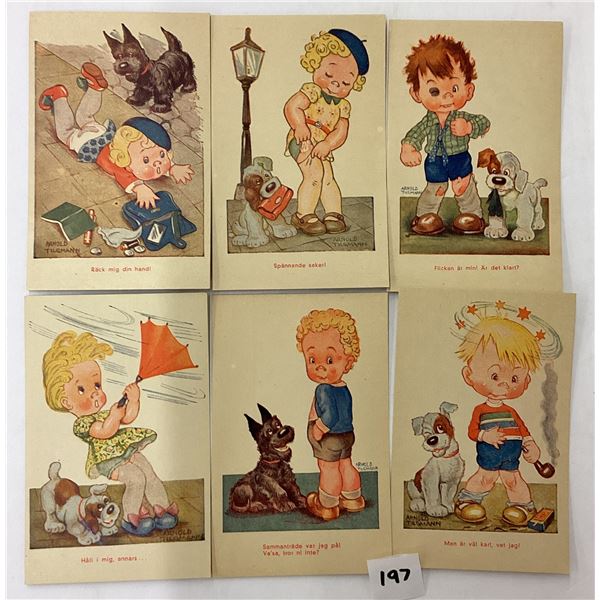 Arnold Tilgmann Children with Dogs Postcards 10