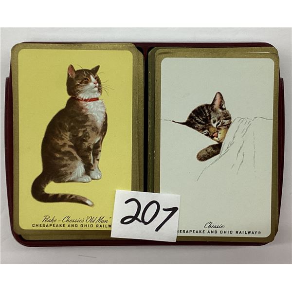 2 Chesapeake & Ohio Railways Playing Card Decks with Cats