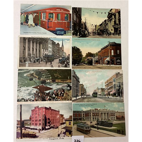 Canada Trains & Trolley Transportation Postcards 100+