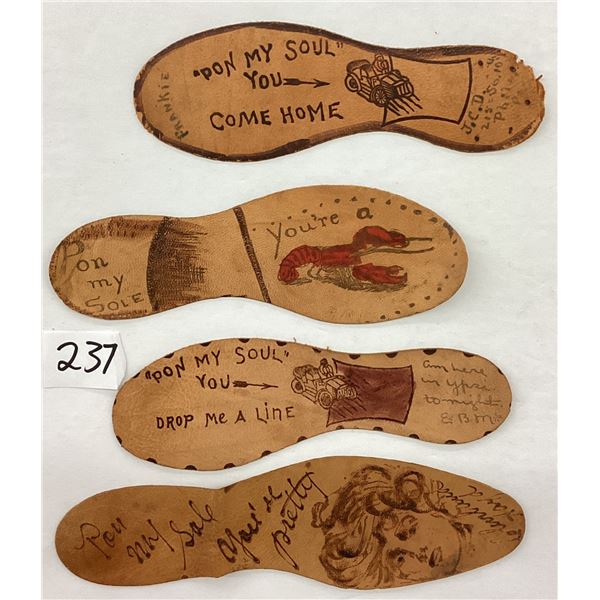 Novelty - 7 Shoe Shaped Leather Postcards
