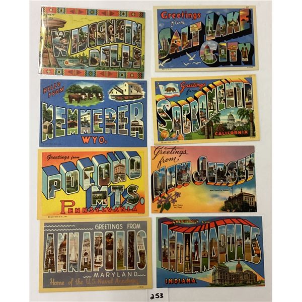 Large Letter Linen Postcards Approx. 70