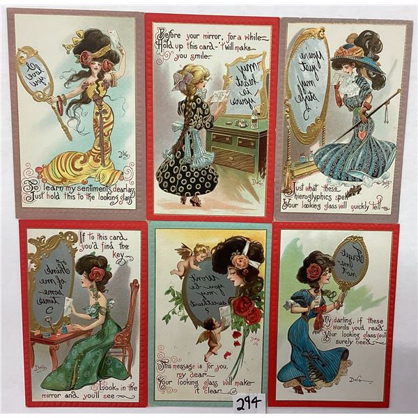 Dwig Ladies Women Mirror Reflection Postcards 12