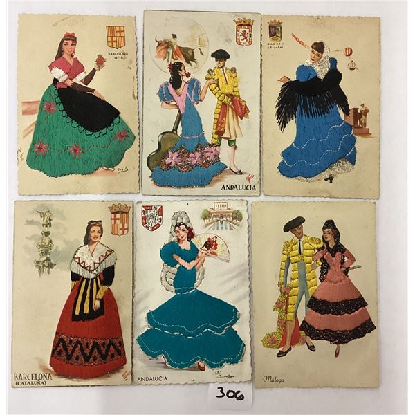 Novelty - Silk Spanish Dancer Postcards 28