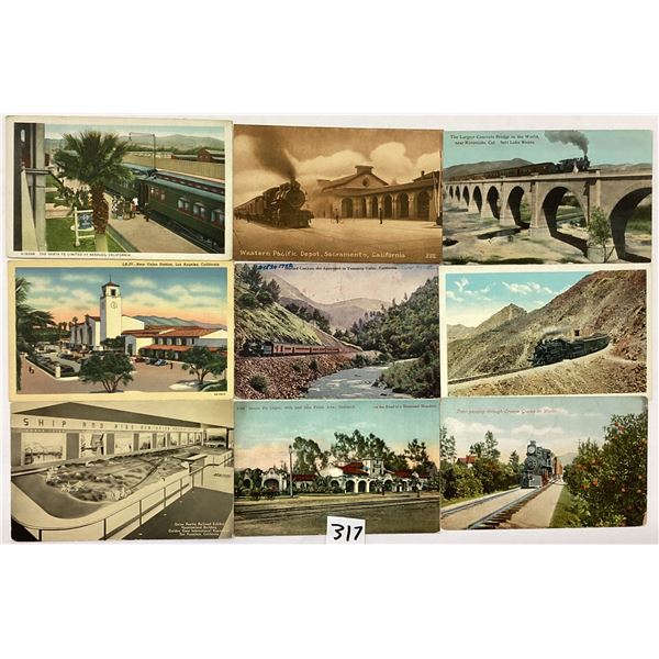 California Train & Railroad Postcards 40+