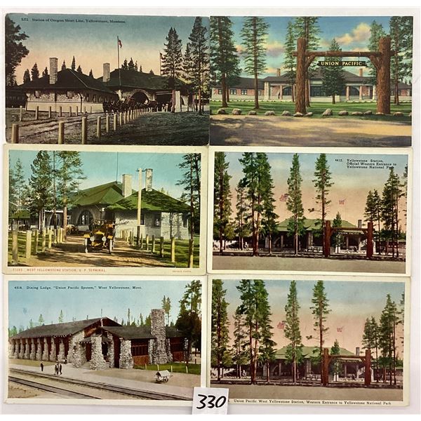Yellowstone National Park Railroad Train Postcards 12