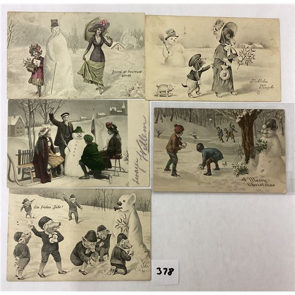 Snowmen Holiday Greeting Postcards 15