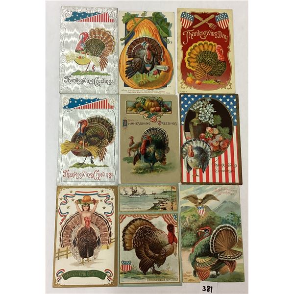 Patriotic Thanksgiving Holiday Greeting Postcards Approx. 100