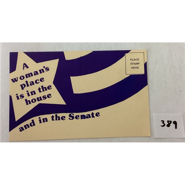 "A Woman's Place is in the House & In The Senate" Postcard