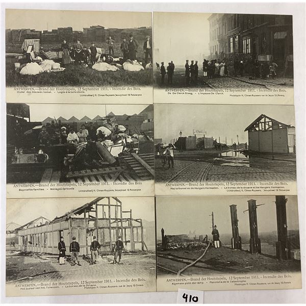 Antwerpen, Belgium 9/12/1911 Fire Disaster Postcards 10