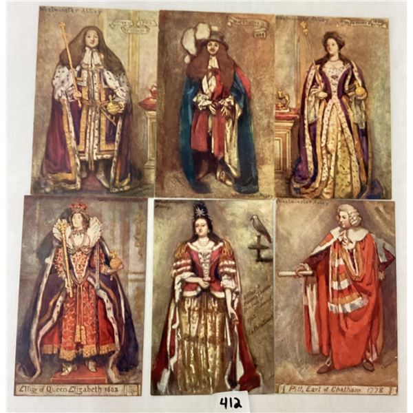 Westminster Abbey Royalty 9 Postcards by Lovering & Co.
