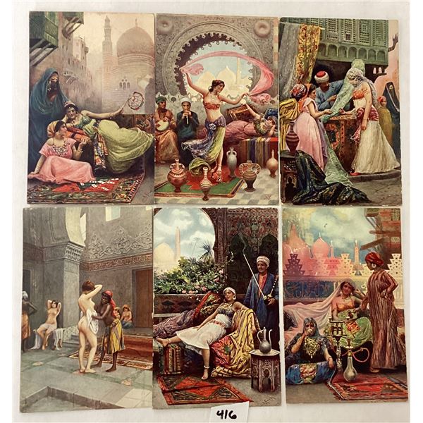 Signed Artist Belly Dancing Postcards 8