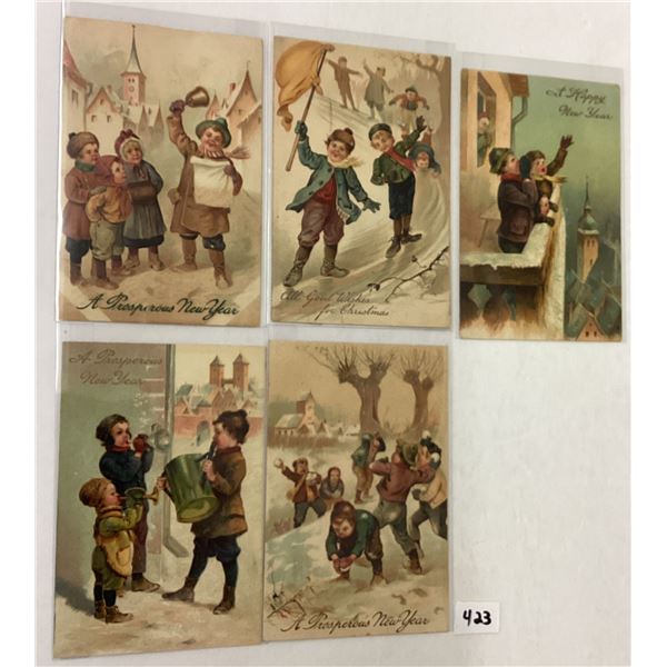 PFB New Year's Children Holiday Greeting Postcards 9