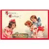 Image 3 : 2 Red Border Brundage Halloween Children Holiday Postcards
