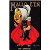 Image 1 : Signed Wall Ullman Pumpkin & Black Cat Halloween Holiday Postcard