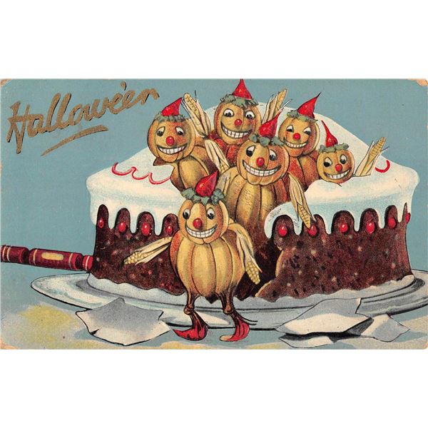 Valentine Halloween Holiday Greeting Jack O'lanterns & Cake PC