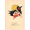 Image 1 : Woehler Halloween Witch in Red & Jack O'Lantern Postcard