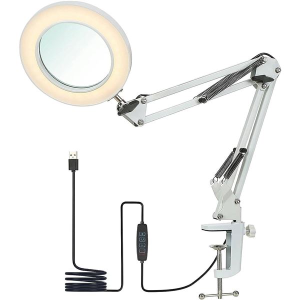 LED Magnifying Lamp with Clamp
