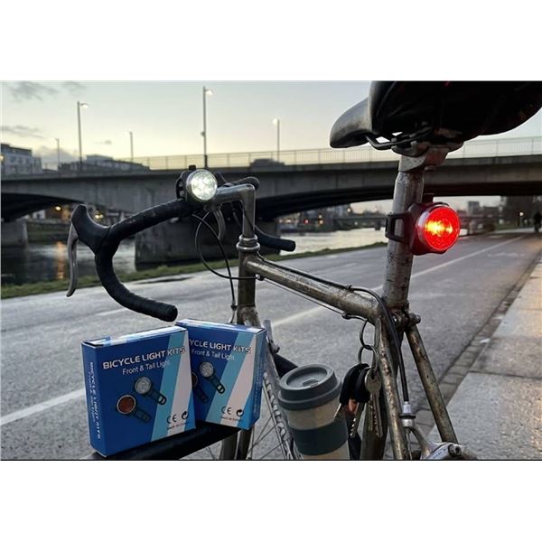 Lot of 2 - Bicycle Light Kits Front & Tail Light