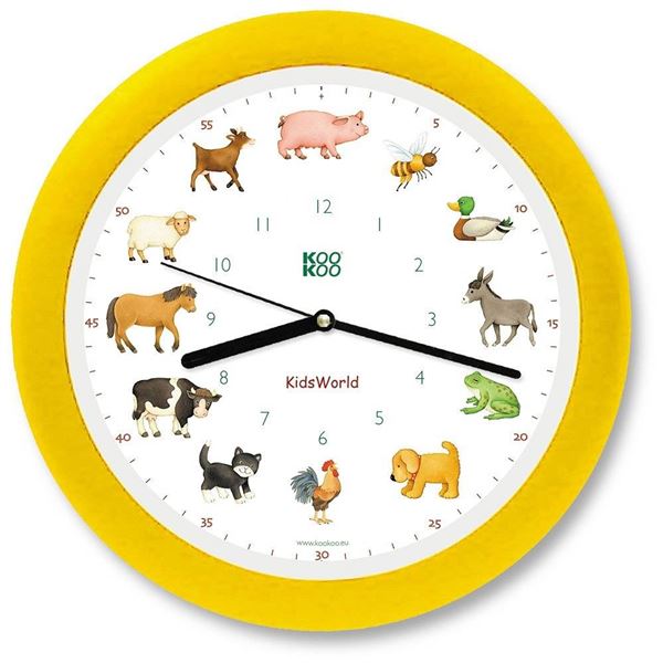 KooKoo KidsWorld Yellow Wall Clock