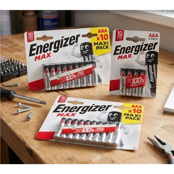 Lor if Assorted Packs Of Energizer MAX AAA Batteries