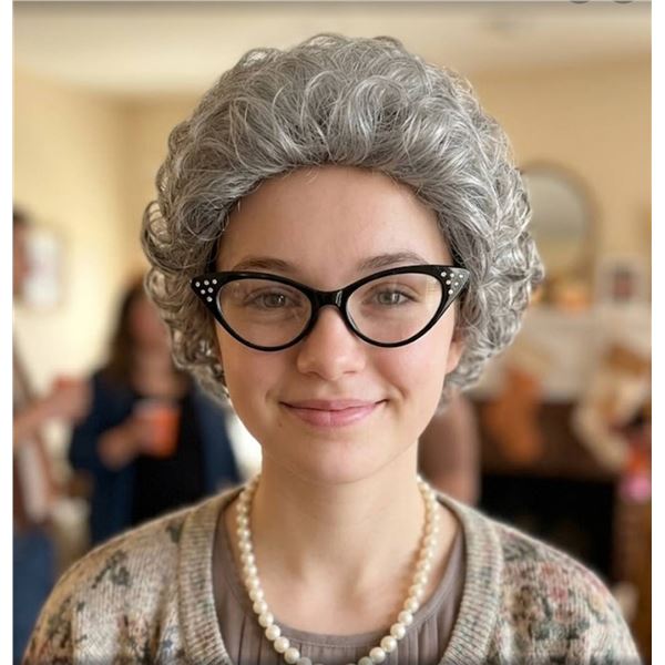 Old Lady Wig Party Costume Set