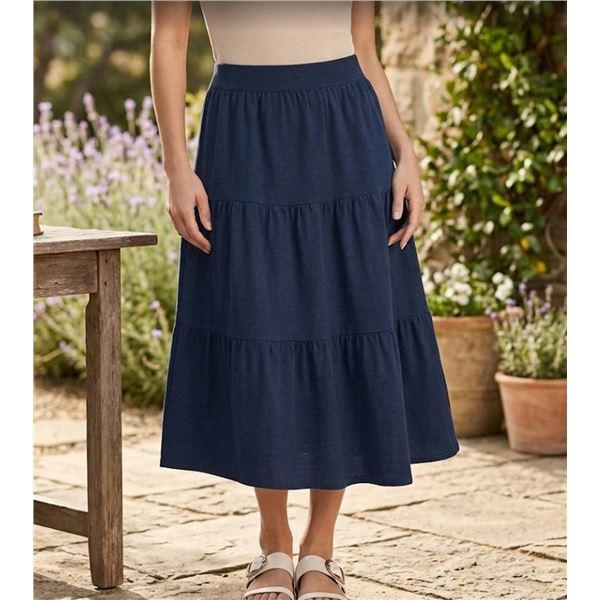 Matty M Navy Tiered Skirt Size S/P