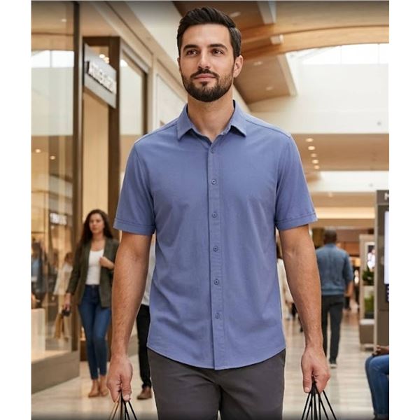 Frank And Oak EcoVero Blue Shirt L/G