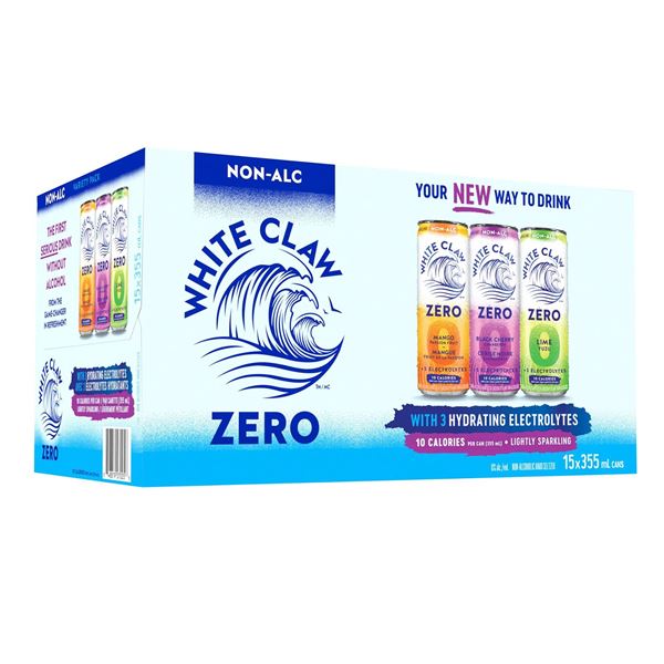 White Claw Zero Variety 15-Pack, Non-Alc
