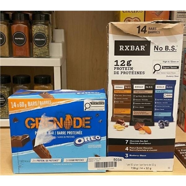 Grenade Oreo Bars and RXBAR Protein Bars