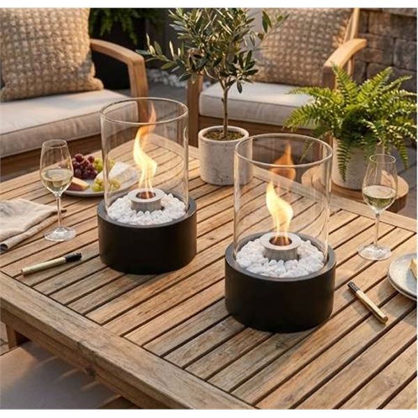 JLOT OF 2 - JHY Design Tabletop Fireplace, Black
