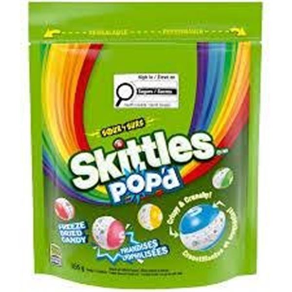 Skittles PoPâ€™d Freeze Dried Candy, 8 Bags