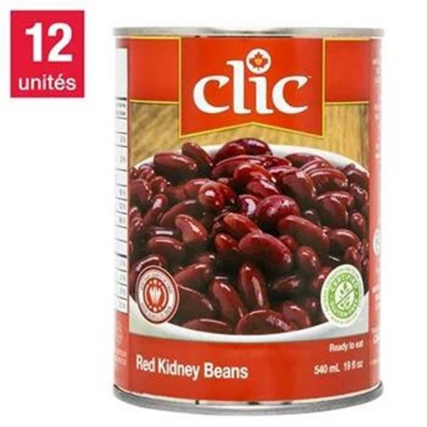Clic Red Kidney Beans 540ml, 11 Cans