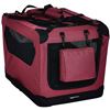 Image 1 : Amazon Basics 42" Soft Pet Crate, Red