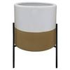 Image 1 : Rivet Mid-Century Ceramic Planter with Stand