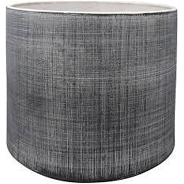 Rivet Stoneware Planter, Dark Grey, 10 in