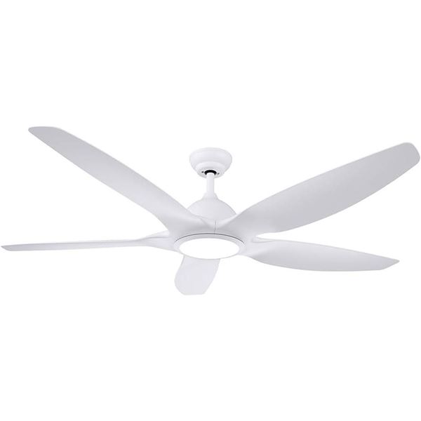 60 Inch 5-Blade White Ceiling Fan with Light