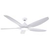 Image 1 : 60 Inch 5-Blade White Ceiling Fan with Light