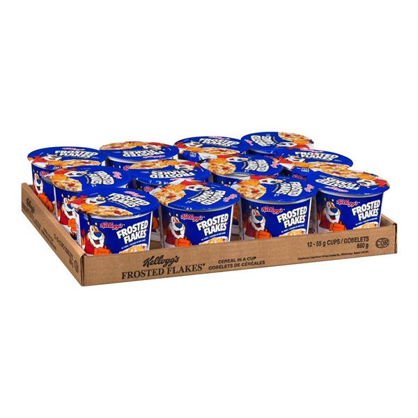 Kellogg's Frosted Flakes Cereal Cups, 12 Pack