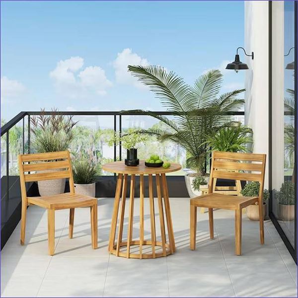 Bali Bistro Set 3-Piece Wood
