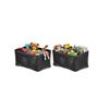 Image 1 : Amazon Basics Metallic Black Storage Bins, 2pc *Toys Not Included*