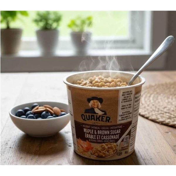 Quaker Maple & Brown Sugar Oatmeal Cups, 12 x 48g