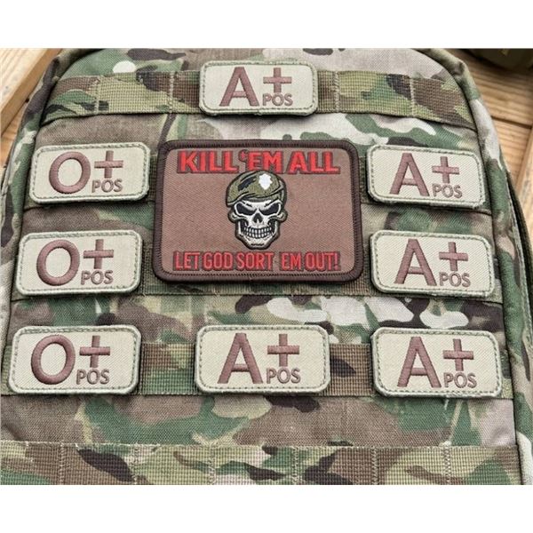 Lot of 9 Rothco Morale & Blood Type Patches
